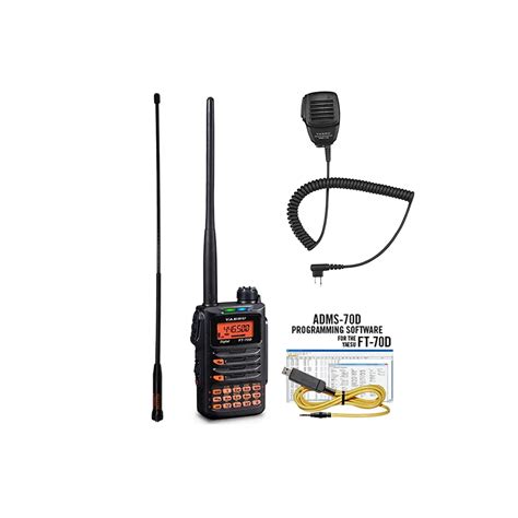 Yaesu FT-70D Bundle with ADMS-70D Software, SSM-17A Speaker Mic and ...