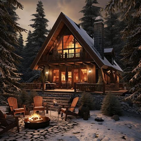 Premium AI Image | cozy mountain cabin nestled in a pristine forest ...