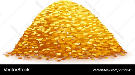 Pile of gold coins on white background Royalty Free Vector