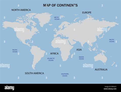 Physical Map Of World With Continents