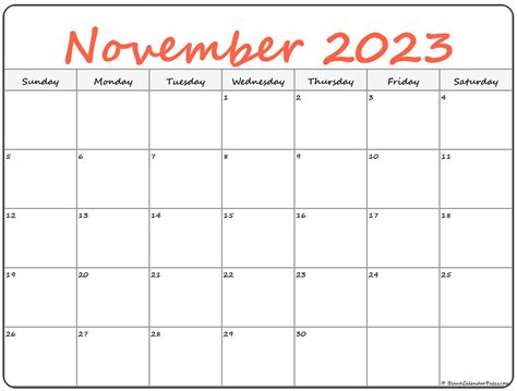 November 2023 calendar | free printable calendars