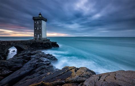 Wallpaper sea, shore, lighthouse, France, Brittany, Le Conquet images for desktop, section ...