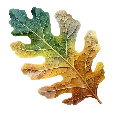 Half Dry Green Oak Leaf Generative Ai Generated, Leaf, Oak, Foliage PNG Transparent Image and ...