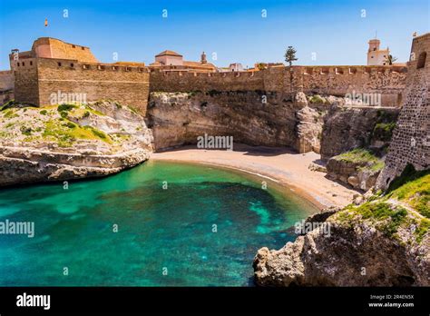 Cove and beach of the Galapagos under the cliff. Melilla, Ciudad ...