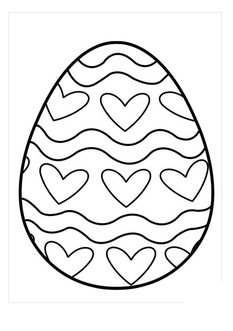 Cute Easter Egg Coloring Page - Free Printable Coloring Pages for Kids