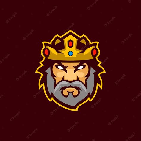 Premium Vector | King head cartoon logo template illustration esport ...