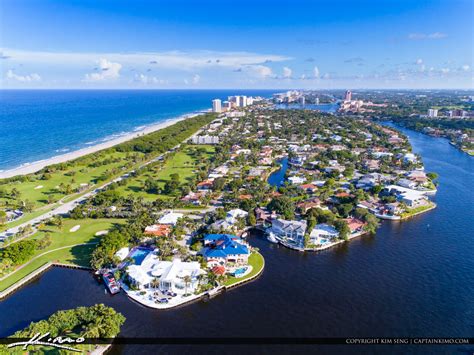 Boca Raton Florida Aerial from Park Lake and Inlet | Royal Stock Photo