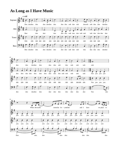 As Long as I Have Music || SATB Free Music Sheet Sheet music for Bass ...