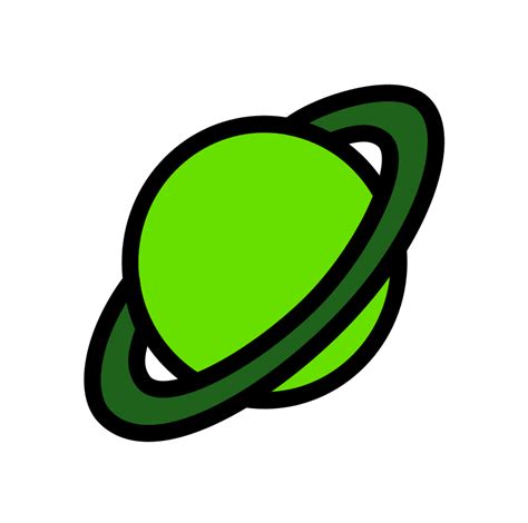 Planet with rings - green - Openclipart