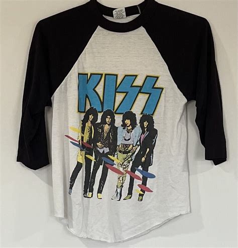 KISS Asylum Tour 1985-86 Vintage SIGNAL Jersey Raglan White/Black Size ...