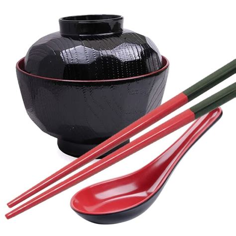 Buy Miso Soup Bowl Set, Lid, Spoon And Chopsticks