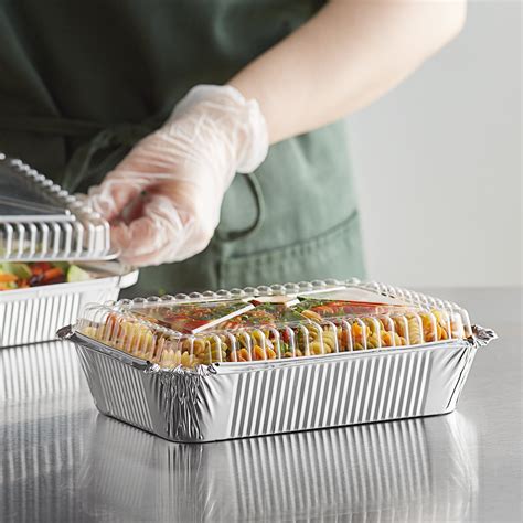 Choice 2.25 lb. Foil Oblong Take-Out Container with Dome Lid - 250/Case