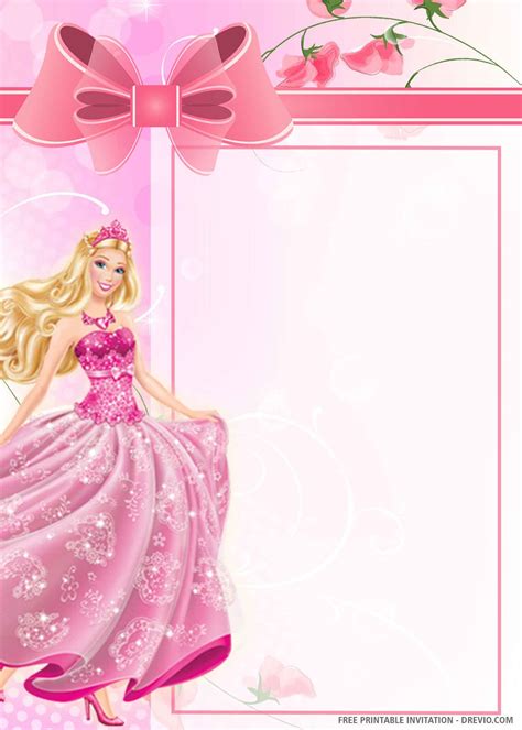 Barbie Party Invitation Templates