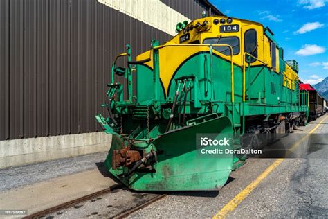 Snow Plow Train At Klondike Gold Rush National Historical Park Alaska Usa Stock Photo - Download ...