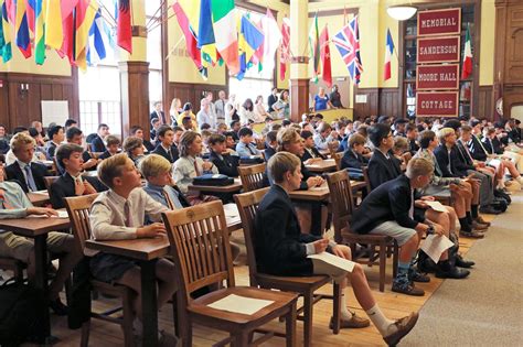 Upper School students in morning meeting. | School, Morning meeting, Home