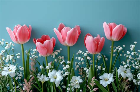 Desktop Wallpapers tulip Pink color Flowers