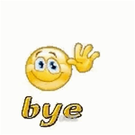 Smiley Waving Goodbye Gif