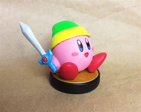 Kirby Custom Amiibo with Sword and Green Hat Nintendo Wii U