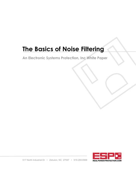 The Basics of Noise Filtering