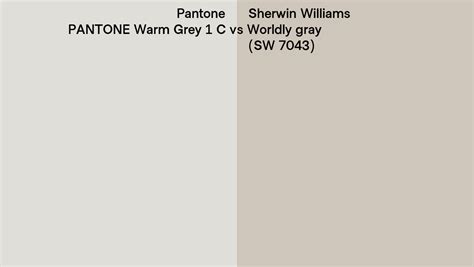 Pantone Warm Grey 1 C vs Sherwin Williams Worldly gray (SW 7043) side ...