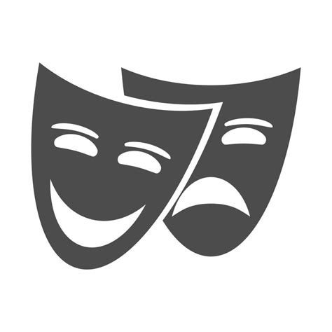 Theater masks isolated on white background. Theater logo, icon. Vector ...