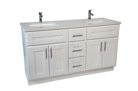 Ghazania Collection: White 60-inch Double Sink Vanity - Noble Vanity