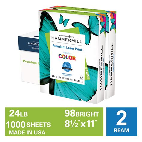 Hammermill Printer Paper, 24 lb. Laser Print, 8.5" x 11", 2 Ream, 1000 Sheets - Walmart.com ...