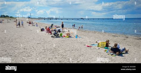 Beach life at the Ribersborg beach, commonly known as Ribban, in central Malmö, Sweden Stock ...