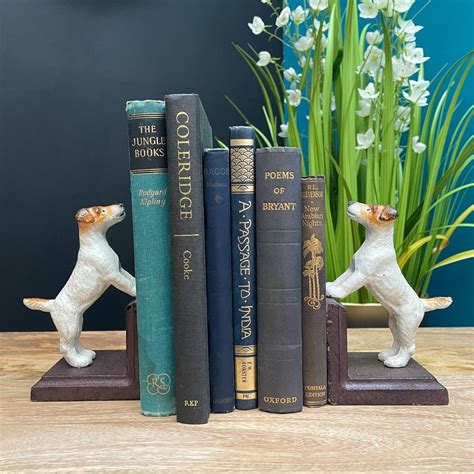 Peeking Terriers Cast Iron Bookends – Brown and Ginger