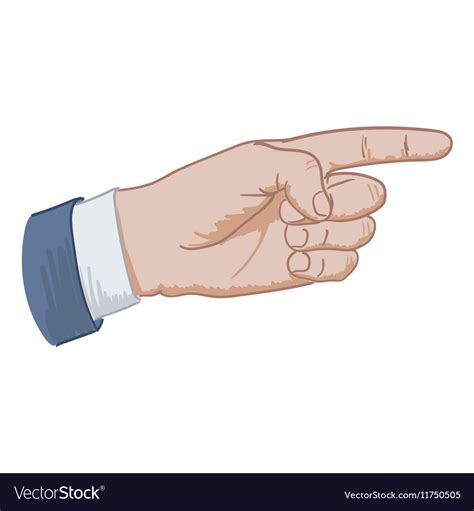 Sign pointing hand Royalty Free Vector Image - VectorStock