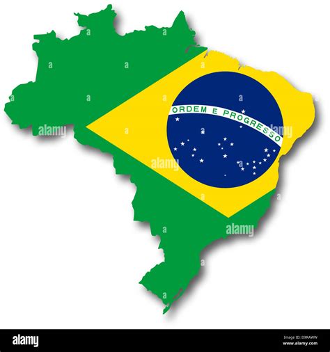 Map and flag of Brazil Stock Photo - Alamy