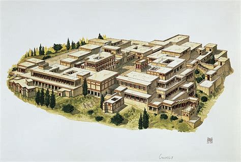 Reconstruction Of Knossos Palace, Crete, 20th Century Bc Greeting Card by Italian School