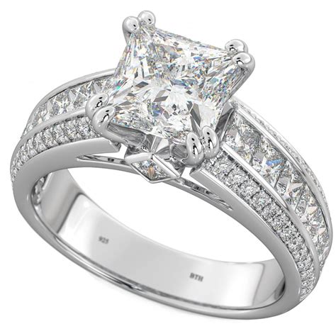 Princess Cut Cubic Zirconia Solitaire Engagement Ring