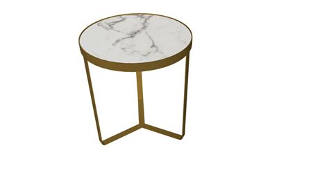 84729 Side Table Marble Gold 45cm | 3D Warehouse
