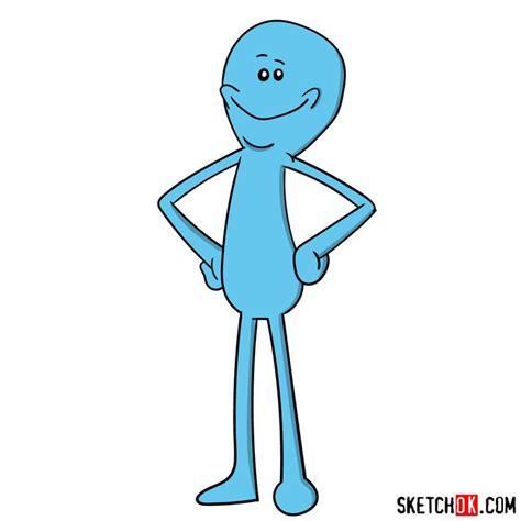 How to draw Mr. Meeseeks - Step by step drawing tutorials | Cartoon ...