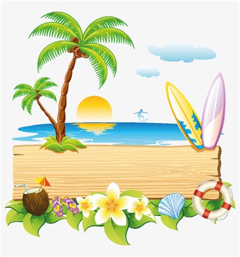 Digital beach clipart vacation clipart summer clipart png files instant ...