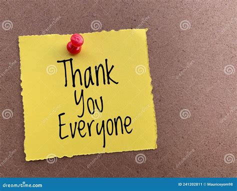 Thank You Everyone Text on Yellow Torn Notepad Stock Image - Image of character, planning: 241202811