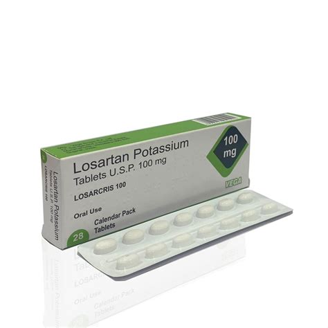 Losartan Potassium Tablets 100 Mg, Vega Biotec Pvt Ltd, 14x2 Calendar Pack at best price in Vadodara