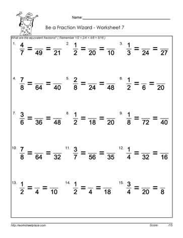 Equivalent-Fractions-7 Worksheets