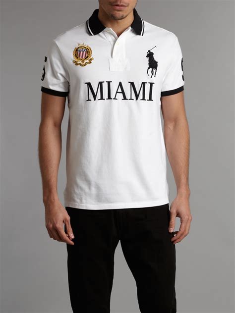 Polo ralph lauren Miami Polo Shirt in White for Men | Lyst