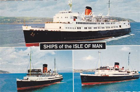 SHIPS OF THE ISLE OF MAN - BAMFORTH POSTCARD - FERRIES (ref 3613/20/5) – Old Postcards