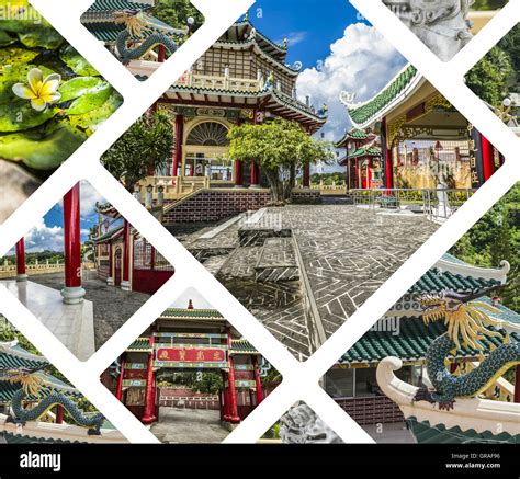 Collage of Taoist Temple in Cebu, Philippines.- travel background (my ...