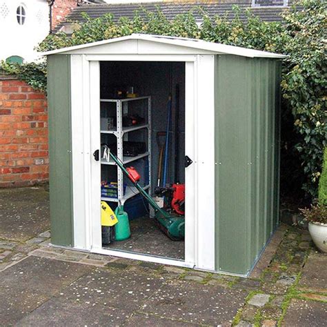 Rowlinson Greenvale Pent Metal Shed 6x4 | Metal shed, Garden storage shed, Apex shed