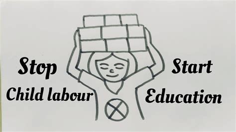 Child labour drawing||Drawing for Stop child labour||Easy child labour ...