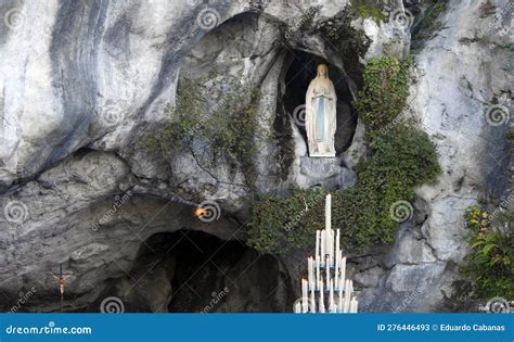 Grotto of the Virgin of Lourdes, France Stock Image - Image of virgin ...