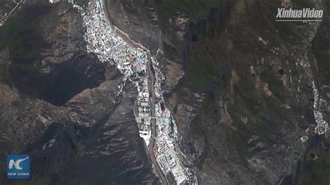 Exclusive: Satellite video shows damage of earthquake in Jiuzhaigou, SW China - YouTube