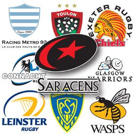 RUGBY: European Rugby Champions Cup crests 2016-17 infographic