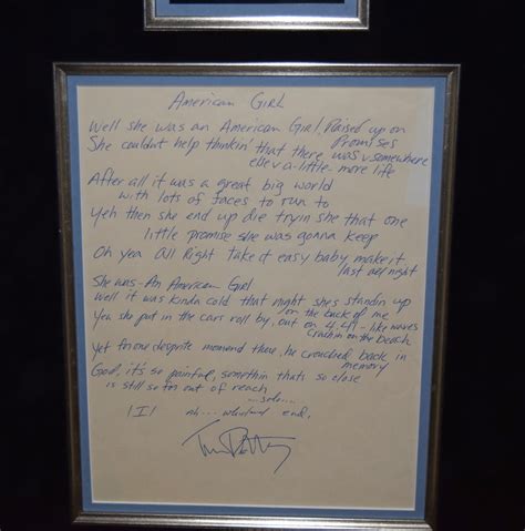 Tom Petty - American Girl, rock star gallery, handwritten lyricsROCK STAR gallery