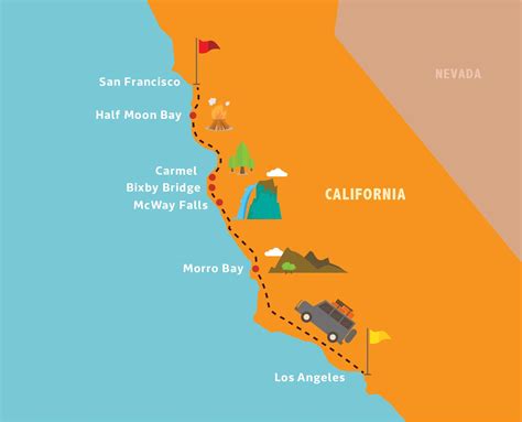 Map Of Los Angeles To San Francisco – USTrave.com