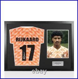 Framed Frank Rijkaard Signed Netherlands Shirt 1988, Number 17 Panoramic | Signed Sports Memorabilia